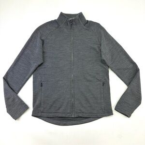 ZZegna Techmerino charcoal zip sweater Mens Medium pure merino wool Casual warm